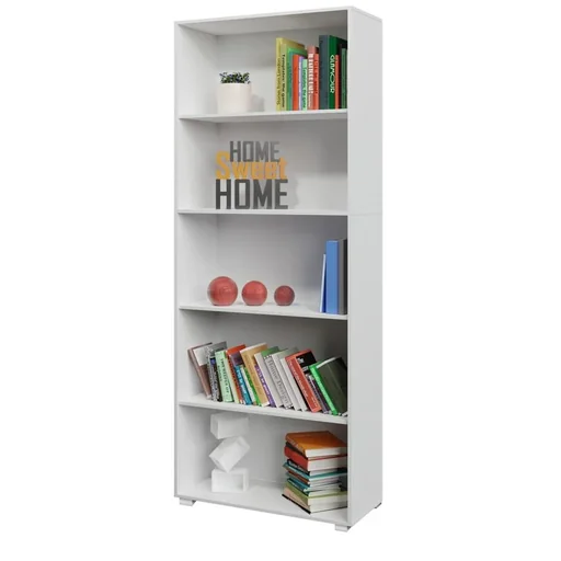 "Bücherschrank Vela mit 5 Fächern weiß 190cm image"
