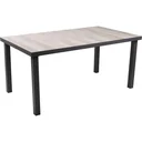 Tisch RANA mit Keramik-Tischplatte, Alu, dunkelgrau / Keramik, Eiche-Optik