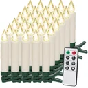 LED-Weihnachtsbaumkerzen 30er-Set mit Fernbedienung warm-weiß