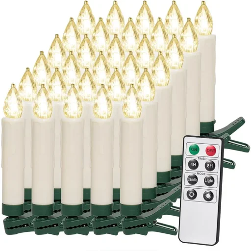 "LED-Weihnachtsbaumkerzen 30er-Set mit Fernbedienung warm-weiß image"