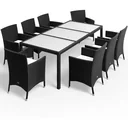 Polyrattan Sitze 17 Stück schwarz stapelbar