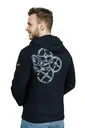 Sweatjacke mit Kapuze, Farbe schwarz/grau, Gr. M