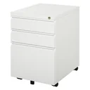 Rollcontainer mit 3 Schubladen Aktenschrank Büroschrank mit Rädern Bürocontainer mit konkavem Griff für Home-Office Stah
