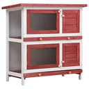 Outdoor-Kaninchenstall mit 4 Türen