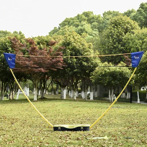 "Badminton Netz mit Stand, Badminton-Netzständer, tragbarer Netzständer, Badmintonnetz mit 4 Badminton-Schlägern, Outdoor image"