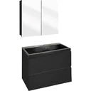 Concept Badezimmermöbel met Spiegelschrank 60cm - schwartz/schwartz
