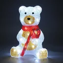 LED-Acryl 17,5cm Weihnachts-Teddy