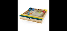 Sandkasten aus Holz mit Aufbewahrungsbox, Outdoor-Sandkasten für Kinder aus Holz