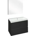 Concept Badezimmermöbel met spiegel 60cm - schwartz/Weiss