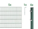 Doppelstabmattenzaun Komplettset, grün, Höhe 160 cm, Länge 10 m
