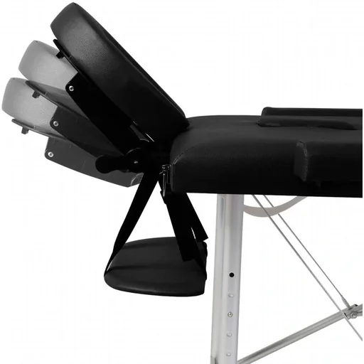 "Klappbare Massageliege mit 2 Zonen Aluminiumrahmen schwarz image"