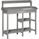 Pflanztisch mit Wanne Kiefer Grau 117 x 45 x 121 cm