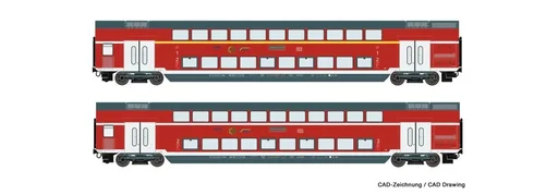 "2-tlg. Set: Doppelstockwagen, DB AG (DC) image"