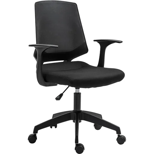 "Drehstuhl Bürostuhl Schreibtischstuhl rollbar höhenverstellbar ergonomisch gepolstert Schwarz 62 x 55 x (92 101) cm image"