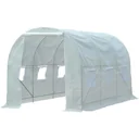 Foliengewächshaus 3,5x2x2m 6 Seitenfenster weiß