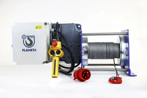 "Elektro-Seilwinde PFW-C 500 einsatzfertig, max. 500 kg (1. Lage), 400V, 50 m Seil, IP55, Hubwinde für Materialtransport image"