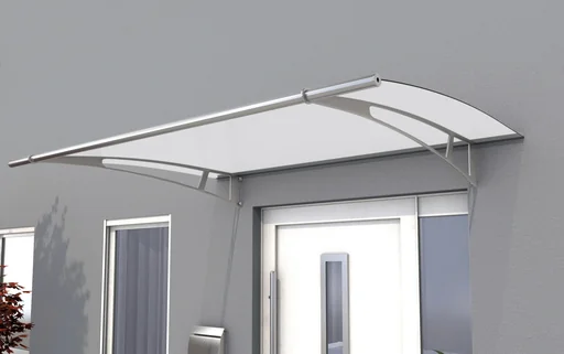 "Pultvordach XL 205, 205 x 142 x 25 cm, Edelstahl, 6 mm satiniert weiß image"