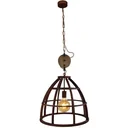 Hängelampe Matrix XL oxidationbrun Holz einstellbar 60W Ø 48m