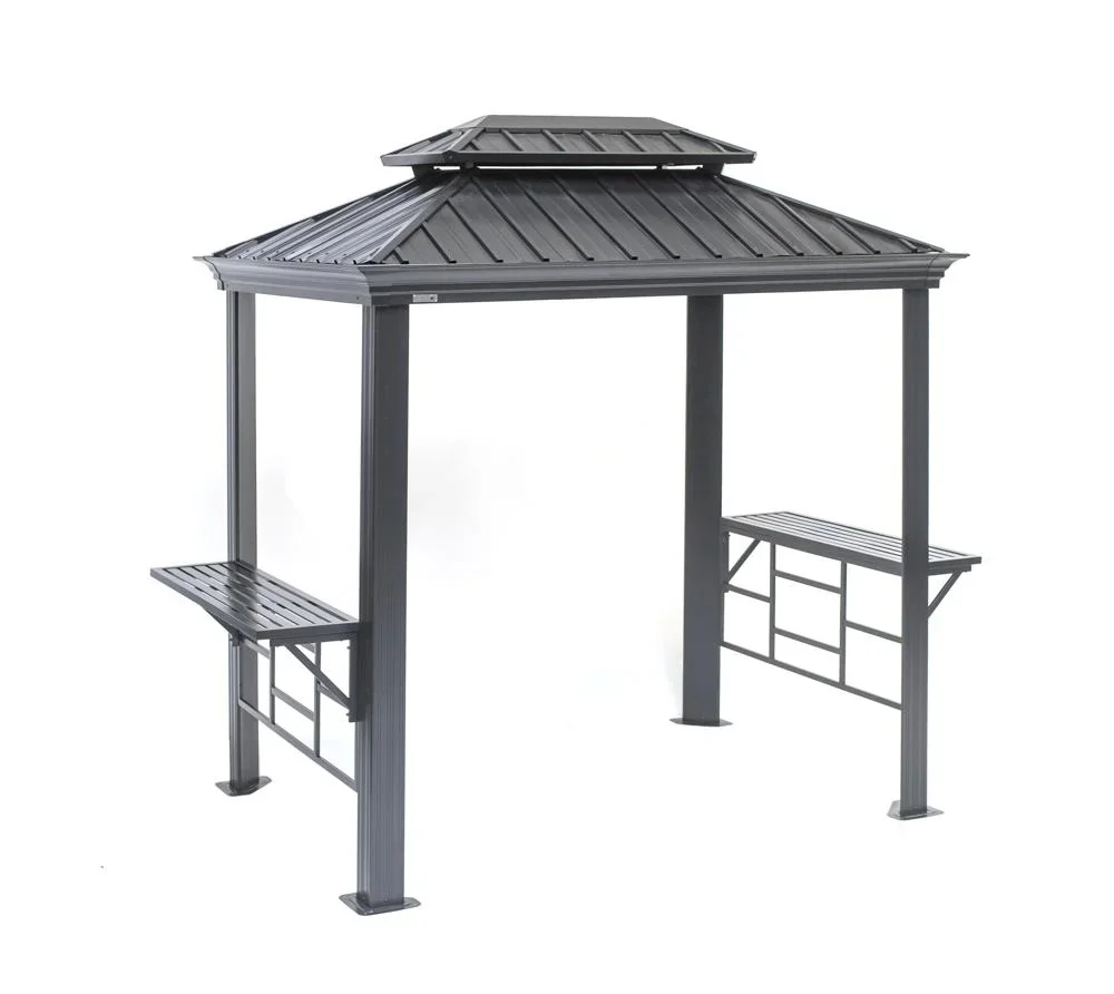 Sojag BBQ-Pavillon Messina 68 292×179×262 cm Anthrazit – Grillpavillon mit 2 Ablagen & Stahldach
