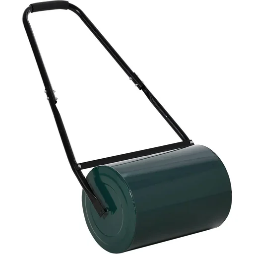 "Rasenwalze mit U-Griff Gartenwalze Gartenrolle 30 cm Durchmesser 30 L Wasser-/Sandfüllung 41 cm Arbeitsbreite Metall Grü image"