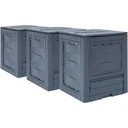 Kompostboxen 3 Stück 780 L 60x60x73 cm grau