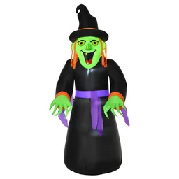 Aufblasbare Hexen Hexenkessel Figur Luftfigur Halloween Deko mit LED Beleuchtung