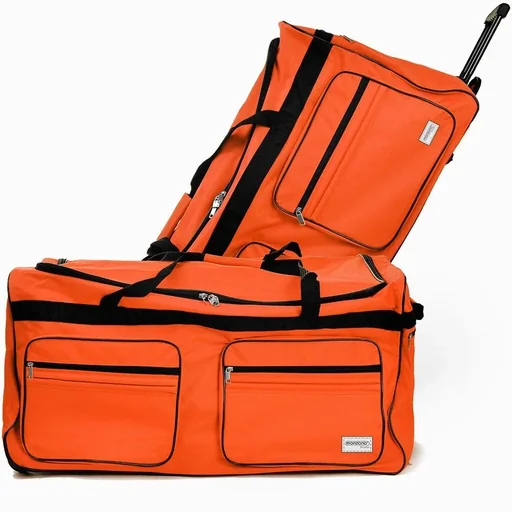"XXL Reisetasche mit Trolleyfunktion orange 160 L image"