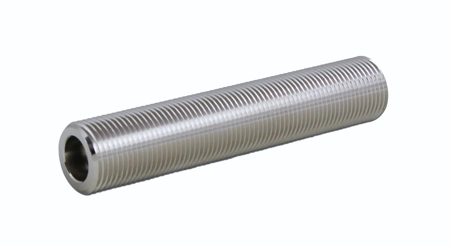 Gewindestutzen, Gewinderohre - einseitig Einstich, NW 7mm - 5/8" Gewinde, 55mm, CNS.
