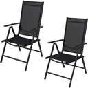 Pro Garden Gartenstuhl / Klappstuhl / Campingstuhl - klappbar - Schwarz - 2 STUPS