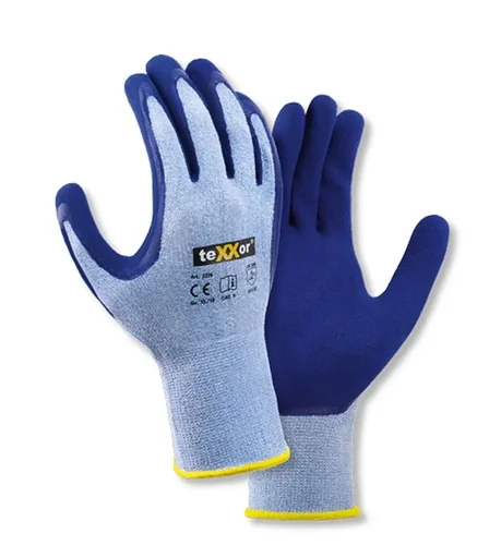 "Polyester-Strickhandschuh LATEX hellblau meliert/ mittelblau Gr. 10 image"
