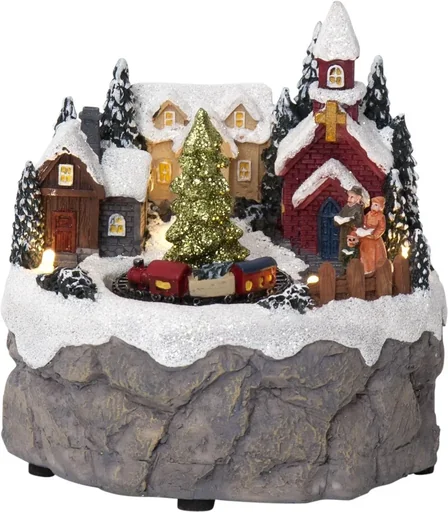 "LED Weihnachtsszene "Dorf mit Zug" image"