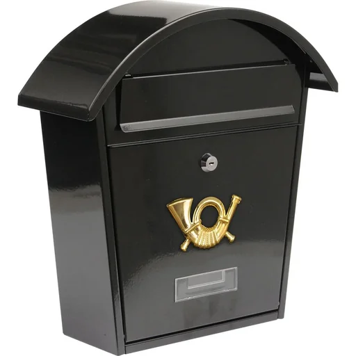 "Briefkasten schwarz mit 2 Tasten - 380x320x105 mm image"