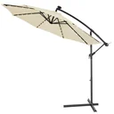 Sonnenschirm Mali mit LED-Beleuchtung kippbare Creme - Ø 3,3m