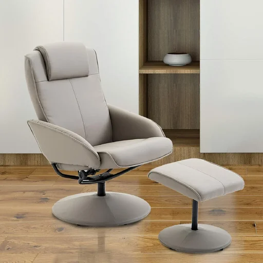 "Relaxsessel Fernsehsessel Armsessel 360° drehbar mit Fußstütze Grau image"