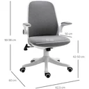 Bürostuhl mit Wippfunktion höhenverstellbar Grau+Weiß