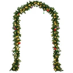 Girlande Weihnachten 5m mit 80 LED's inkl. Dekoration für drinnen & draussen