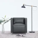 Sessel Würfel Kunstleder grau