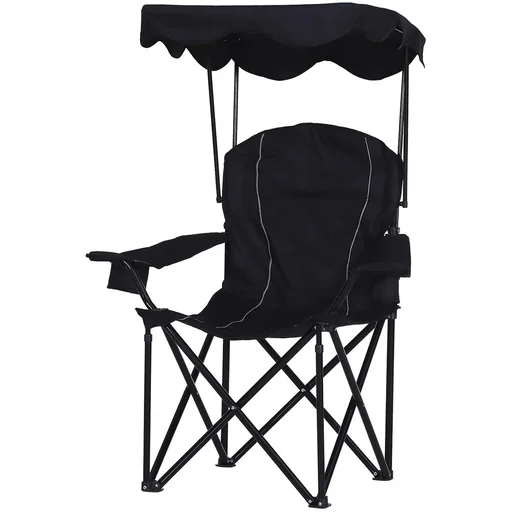 "Campingstuhl mit Sonnenschutz schwarz image"