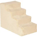 Haustiertreppe 4-stufige Hunderampe mit abnehmbarer Bezug Katzentreppe Hundetreppe Tiertreppe Spanplatte Plüsch Beige 60
