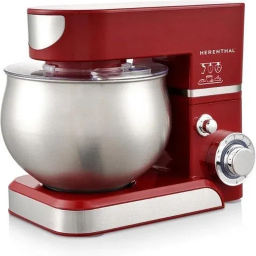 "Herenthal Küchenmaschine PKM1000.472.1 - Standmixer - 1400 W - 5,0 Liter - Edelstahl - Rot image"