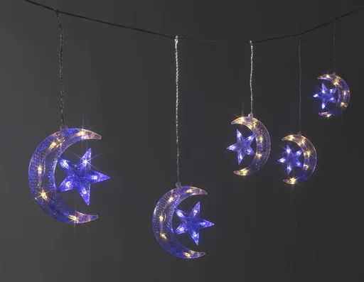 Lichterkette Mond und Stern