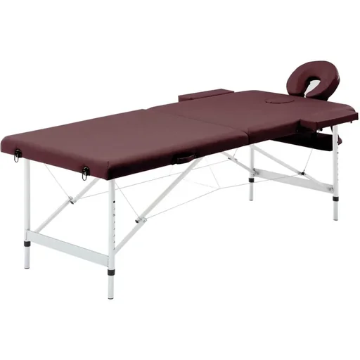 "Klappbarer Massagetisch 2 Zonen Aluminium lila image"