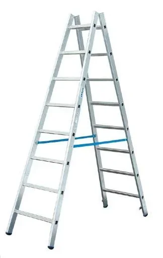 "Alu Sprossen Doppelleiter 2 x 8 Sprossen Leiter image"