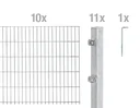 Doppelstabmattenzaun Komplettset, feuerverzinkt, Höhe 80 cm, Länge 20 m