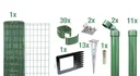 Fix-Clip Pro als Zaun-Komplettset, mit Einschlagbodenhülse, grün, Höhe 102 cm, Länge 25 m