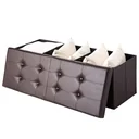 Faltbarer Sitzkasten mit Scharnierdeckel braun - 115x38x38cm