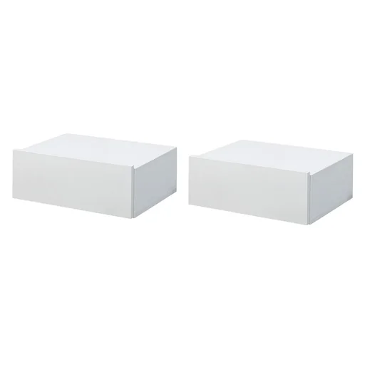 2 tlg. Wandnachttische Nachttisch Wandschrank mit Schublade Spanplatte Weiß 40 x 30 x 15 cm