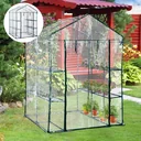 Gewächshaus mit Ablagen transparent/dunkelgrün
