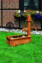 Holztrog eckig 70 cm als Wasserspiel Solar