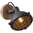 Wandspot Mila bundesweit metal mat Holzschwarz Holz 40W Ø 20 cm E14